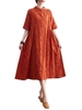 Femmes Vintage robe ample avec poches demi manches vacances tenue décontractée