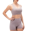Femmes Yoga Bra Shorts Set Rembourré Strappy Dos Large Ceinture Workout Pilates Running Sports 2PCS