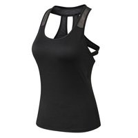 Femmes Yoga Gilet À Séchage Rapide Évider U Cou Extensible Respirant Moulante Running Gym Sportswear