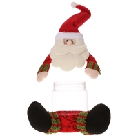 Festnight Beau Père Noël en plastique bonbons Cookie Jar Boîte cadeau avec couvercle d