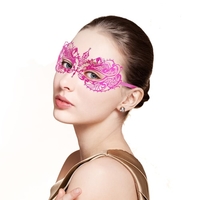 Festnight élégant Rose métal coupé au laser Demi-masque avec strass boule de mascarade Halloween Masque Fantaisie cadeau