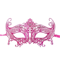 Festnight Rose romantique Laser Cut Métal Demi-masque avec strass boule de mascarade Halloween Masque Fantaisie cadeau