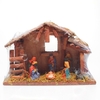 Figurines de la Nativité Crèche en bois avec figurines de Noël L