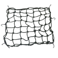 Filet de cargaison de moto de 15, 7 pouces X 15, 7 pouces avec 6 crochets 49 grilles Filet de cargaison de moto de grande capacité pour le casque de panier de bagages de vélo de moto