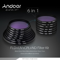 Filtrer les UV + CPL + FLD + ND(ND2 ND4 ND8) photographie filtre Kit Set Ultraviolet polarisant circulaire fluorescente densité neutre Andoer 67mm pour Canon Nikon Sony Pentax reflex numériques