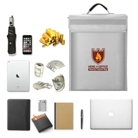 Fireproof Documents Sac 15 * 11 * 2.56in Non-Itchy Enrobé De Silicone Argent Résistant À L