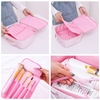 Flamingo Esthéticienne Cosmétique Cas Double Fermeture Éclair Femmes Voyage Organisateur Étanche Portable Grande Capacité Sac De Rangement Maquillage Sacs Trousses De Toilette A1
