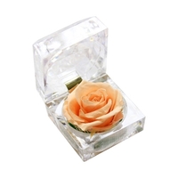 Fleur de rose véritable conservée dans une boîte transparente Rose éternelle parfumée à la fleur de rose éternelle