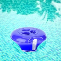 Float Dispenser Float Cup Sterilizing Pill Dispenser with Thermometer Soap Dispers Floating Swimming Pool Chemical Chlorine Dispenser