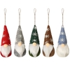 Flocon de neige rayé tricoté chapeau poupée sans visage poupée arbre de noël tentures décoratives fournitures de noël
