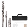 Flûte de Concert occidentale plaqué nickel 16 trous C clé Cupronickel Instrument à vent