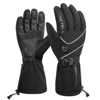 FLYING TERN Gants chauffants alimentés par batterie à écran tactile Gants chauffants imperméables Gants de ski chauds d