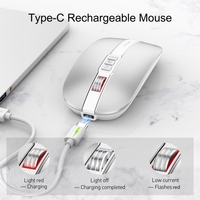 FMOUSE M113 Souris 2.4G Sans Fil BT5.1 Slim Rechargeable Slience Mouse pour PC Ordinateur Portable avec Récepteur USB 2400 DPI Niveau Réglable