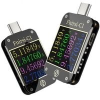 FNIRSI C1 Testeur USB intelligent portable Voltmètre Ampèremètre Écran couleur TFT 1, 3 pouces Test de protocole de recharge rapide de type C double Compteur de type C double avec logiciel PC