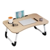 Foldable Notebook Desk Multi-Functional No Assembly Portable Writing Table Children Study Computer-Desks with Cup Holder & Slot