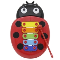 Forme colorée de coccinelle de dessin animé de glockenspiel de xylophone coloré de 5 tons d