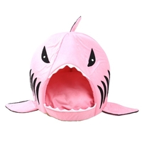 Forme de requin à double usage de chats de coton mou Maison de chien et Pad