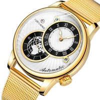 FORSINING Hommes Montre Mécanique Automatique Cadran Chiffre Romain Transparent Retour Pointeur Rougeoyant 30M Étanche Montres De Mode Masculine Bracelet Masculin pour Les Cadeaux De La Vie"idienne D