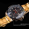 FORSINING Hommes Trois Cadrans En Acier Inoxydable Bande Calendrier Montre Analogique Étanche Automatique Montre-Bracelet Mécanique