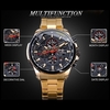 FORSINING Hommes Trois Cadrans En Acier Inoxydable Bande Calendrier Montre Analogique Étanche Automatique Montre-Bracelet Mécanique