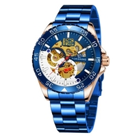FORSINING Montre mécanique automatique en acier inoxydable pour hommes 3ATM Montre-bracelet professionnelle