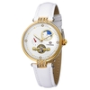 FORSINING montre mécanique automatique pour femmes avec bracelet en cuir design creux montre-bracelet à affichage lumineux pour femmes