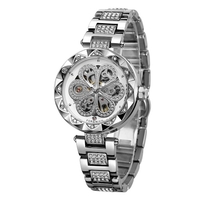 FORSINING montre pour femmes montres mécaniques automatiques avec bracelet en acier inoxydable classique évider conception affichage lumineux montre-bracelet de mode