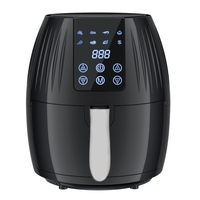 Friteuse à air 5.5L Intelligence multifonctionnelle Ménage Grande capacité 1300W Grande puissance de feu Écran tactile LCD Friteuse à air électrique