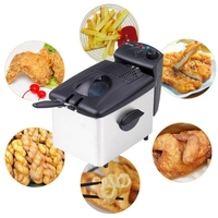 Friteuse à immersion électrique Panier de friture Couvercle amovible avec fenêtre de vision Réservoir d