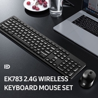 FUDE EK783 2.4G clavier sans fil souris Combo clavier et souris portables Plug and Play à faible bruit pour jeu de bureau