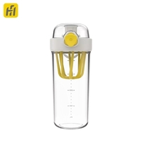 Funjia Shaker Bouteille avec poignée 500 ml Anti-fuite Mélangeur Tasse avec batteur Mélangeur Parfait pour les boissons protéinées et pré-entraînement