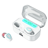 G20 TWS BT5.0 Casque sans fil Couplage automatique Réduction du bruit Contrôle tactile IP54 Affichage de la puissance du boîtier de charge étanche 3500mAh (noir,  oreille unique)