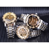GAGNANT Hommes Montre Automatique De Mode Diamant Affichage Lumineux Mains Vitesse Mouvement Rétro Mécanique Montres Squelettes De Luxe Casual Affaires Montre