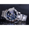 GAGNANT Hommes Montre Automatique De Mode Diamant Affichage Lumineux Mains Vitesse Mouvement Rétro Mécanique Montres Squelettes De Luxe Casual Affaires Montre