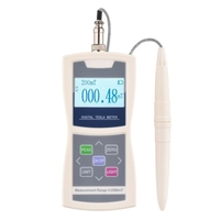 Gamme automatique de gaussimètre de mètre de Tesla numérique 200mT / 2000mT testeur de champ magnétique de Surface sensible de haute précision avec la boîte en plastique de sonde radiale Standard