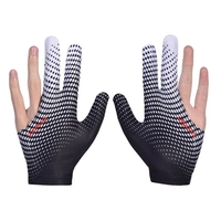 Gant de billard Gant de sport anti-dérapant respirant Cue Gant de sport super élastique à 3 doigts Convient à la main gauche ou droite