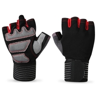 Gants à doigts courts Sports de plein air Gants de protection complète du poignet Gants de fitness demi-doigt Gants respirants résistants aux déchirures Gants de cyclisme