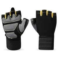 Gants à doigts courts Sports de plein air Gants de protection complète du poignet Gants de fitness demi-doigt Gants respirants résistants aux déchirures Gants de cyclisme