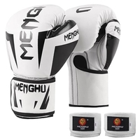 Gants de boxe avec sangles de maintien du poignet Kick Boxing Muay Thai Punching Training Bag Gants Bandages ajustables Moufles de sport de plein air Équipement de pratique de boxe pour sac de frappe Sac de boxe Pads de boxe 12 oz