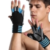 Gants de sport anti-dérapants gants de cyclisme demi-doigts avec de longues sangles de poignet absorbant les chocs rembourrés gants d
