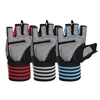 Gants de sport anti-dérapants gants de cyclisme demi-doigts avec de longues sangles de poignet absorbant les chocs rembourrés gants d
