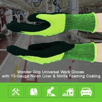 Gants de travail universels Wonder Grip avec doublure en nylon de calibre 13 et revêtement moussant nitrile
