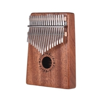 GECKO K17M Piano Kalimba 17 touches Mbira Acajou Bois Massif avec Sac de Transport Etui de Rangement