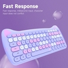 GEEZER 2.4G clavier sans fil souris Combo 84 touches clavier à Membrane souris ergonomique 3 vitesses réglable DPI apparence mignonne