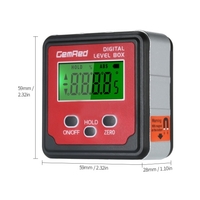 GemRed Level Level Gauge Angle Finder Numérique Inclinomètre Base Magnétique Gauge