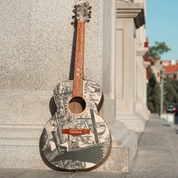 GENERAL SOUND Guitare acoustique plaquée 41 pouces Guitare folk pleine grandeur Dessus en bois d