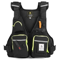 Gilet de flottabilité de veste de pêche à la mouche multi-poches avec porte-bouteille d