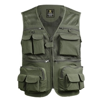 Gilet de pêche gilet de voyage de pêche respirant avec poches à fermeture éclair gilet de travail d