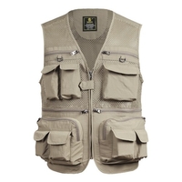 Gilet de pêche gilet de voyage de pêche respirant avec poches à fermeture éclair gilet de travail d