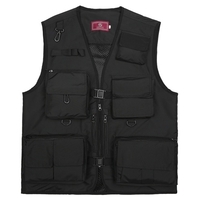 Gilet de photographie de pêche été multi poches vestes en maille gilet à séchage rapide